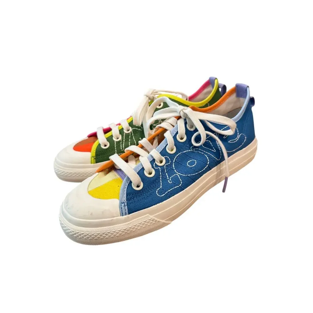 Adidas Nizza Low Pride Love Unites GW2419 M 7.5 / W 8.5 Rainbow Canvas NWT